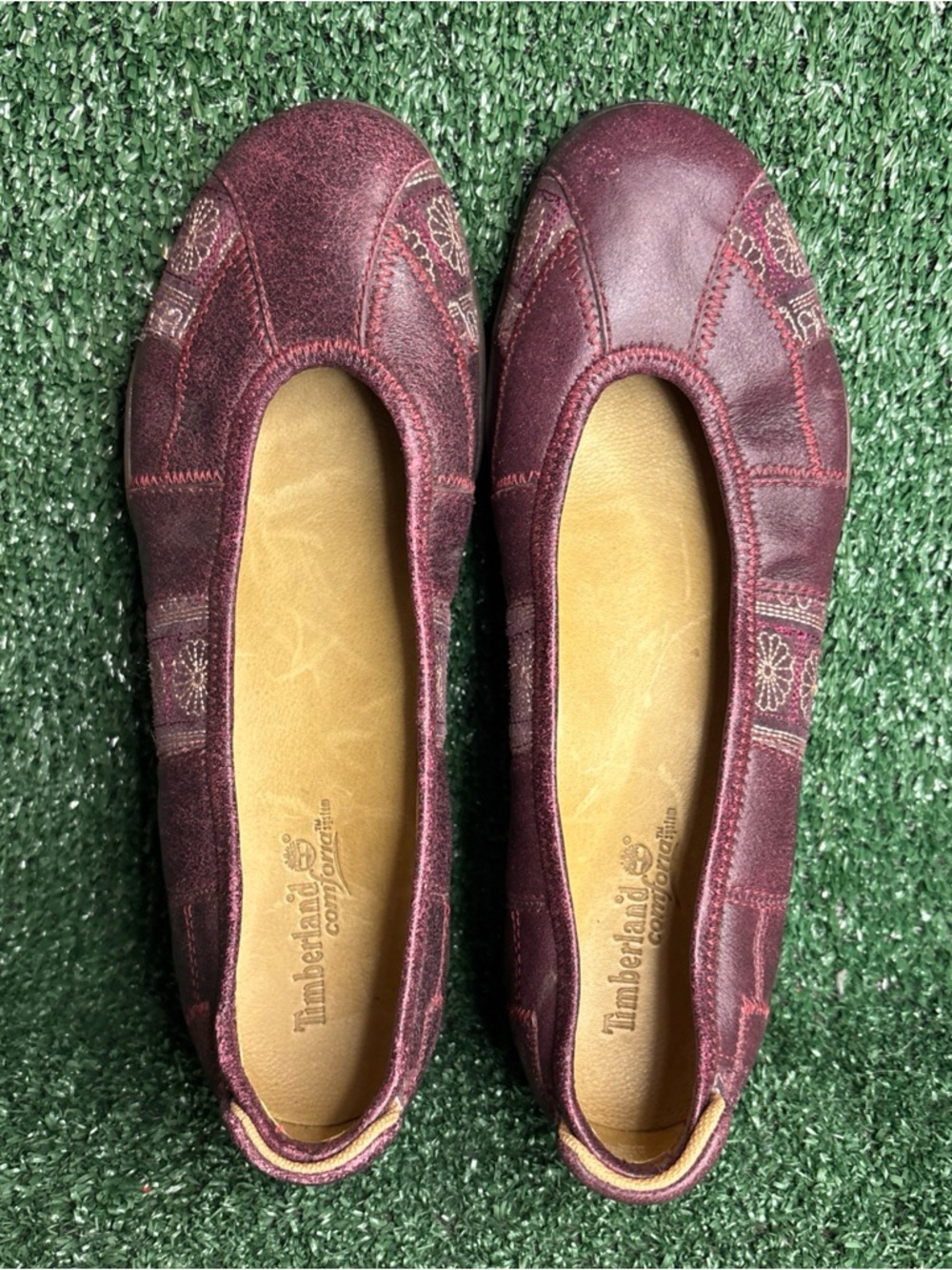 NEW Timberland Womens Slip On Ballet Flats Size 8.5 Oxblood Leather Arch Support - Picture 5 of 12